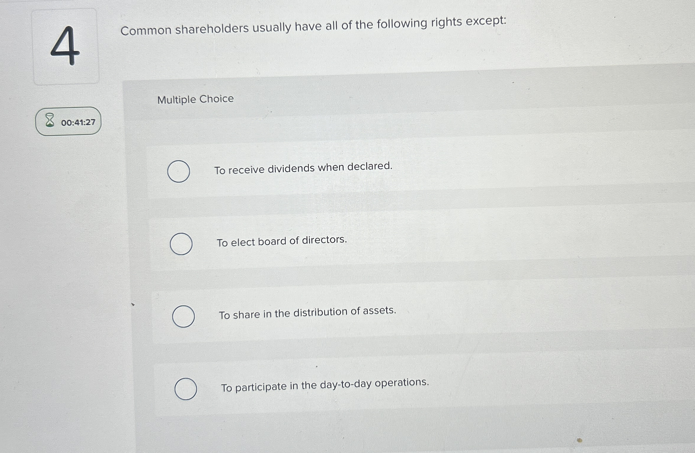 4 Common shareholders usually have all of the