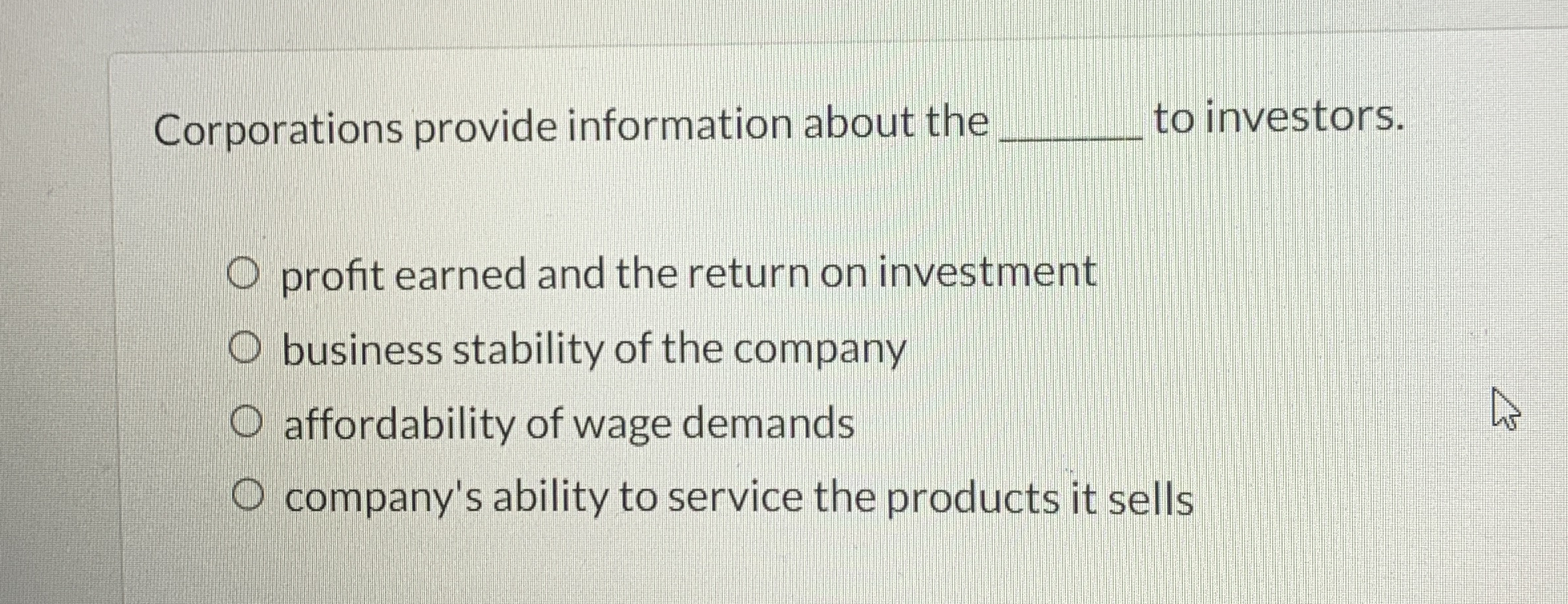 Corporations provide information about the to