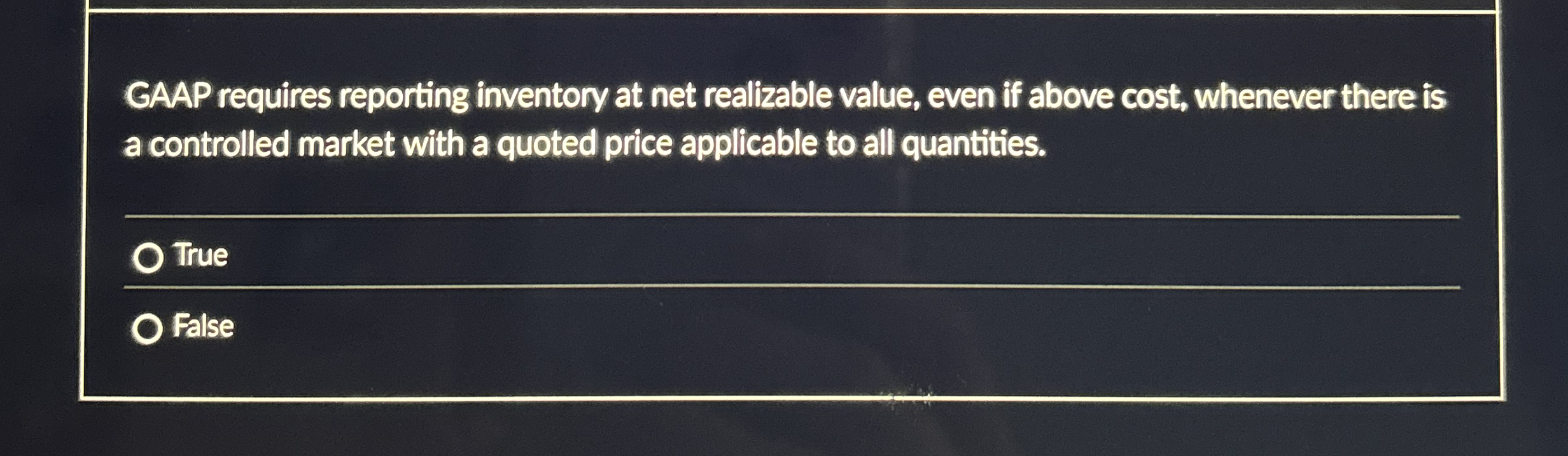 GAAP requires reporting inventory at net