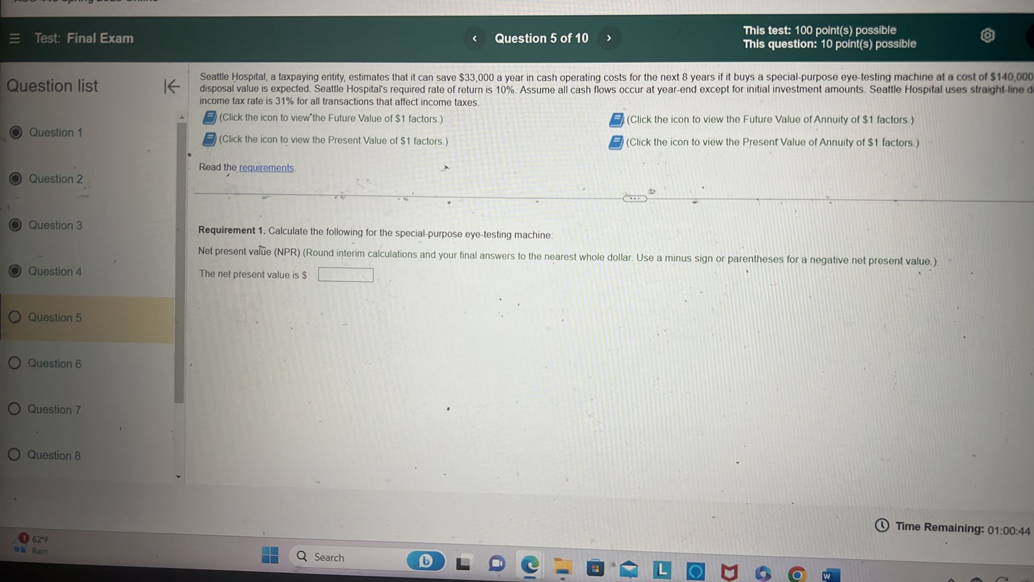 PLEASE SHOW ALL WORK!!! This test: 100 point(s)