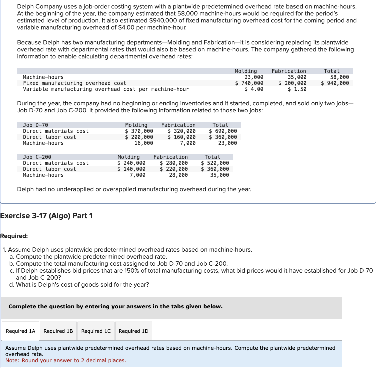 Exercise 3 - 1 7 ( Algo ) Part 1 Required: 1 .