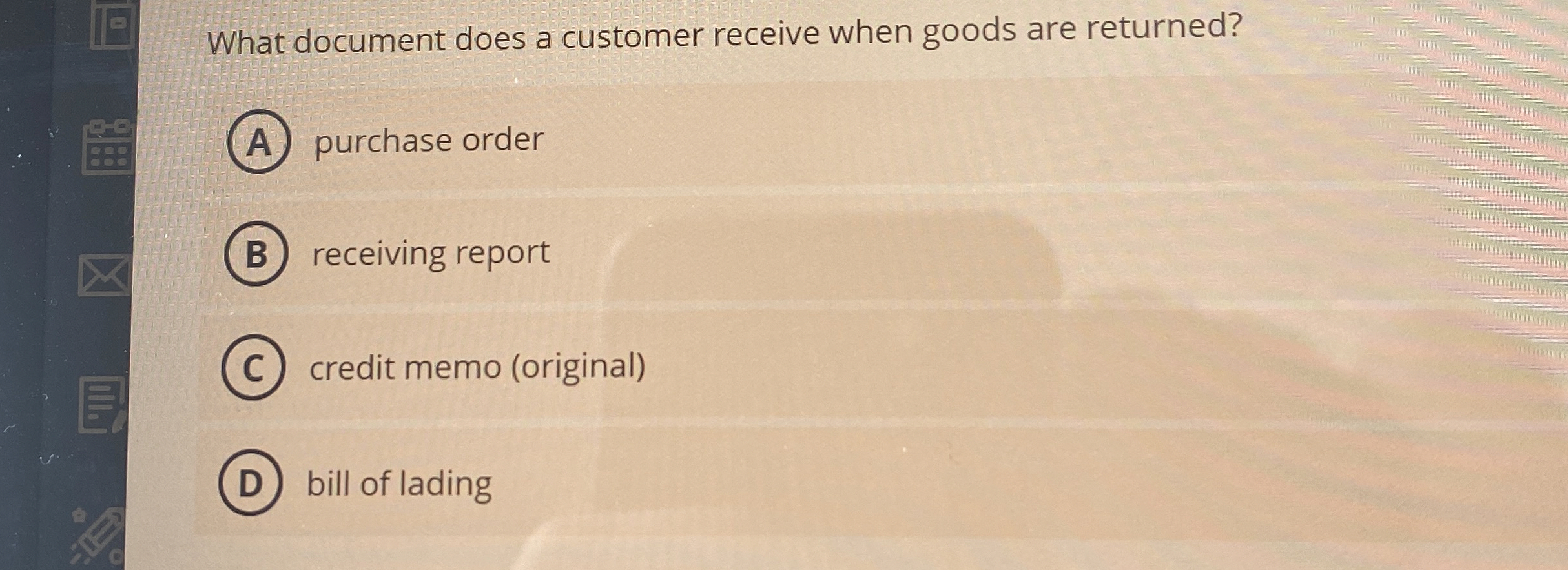 What document does a customer receive when goods