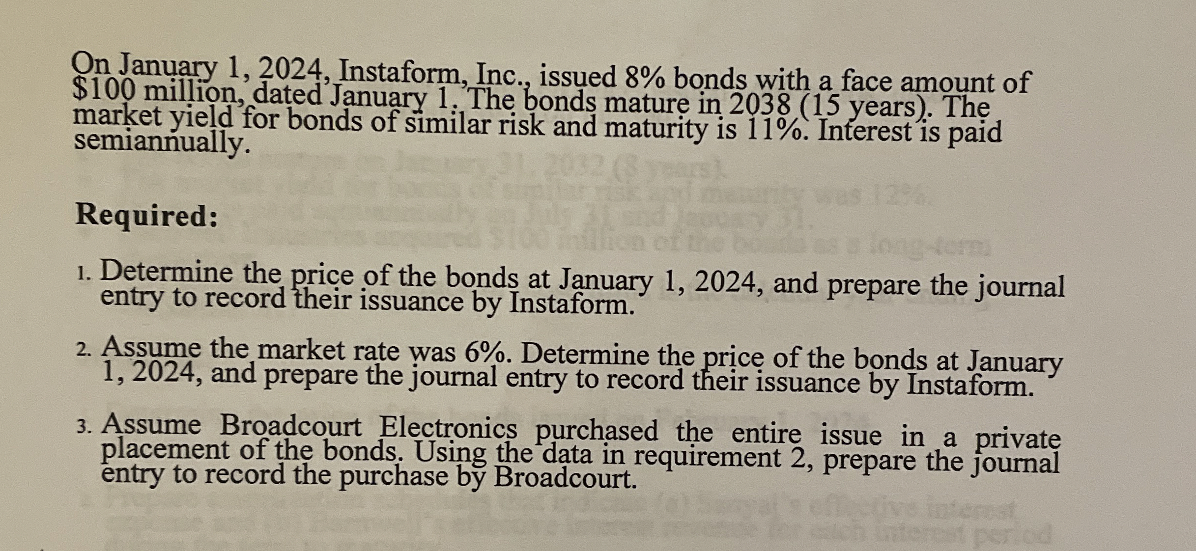 On January 1 , 2 0 2 4 , Instaform, Inc., issued