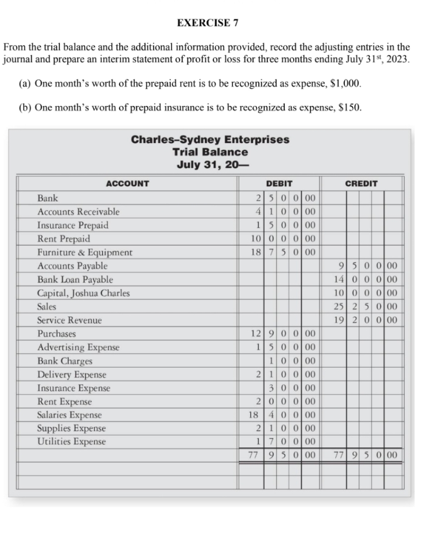 Please help me solve this question EXERCISE 7
