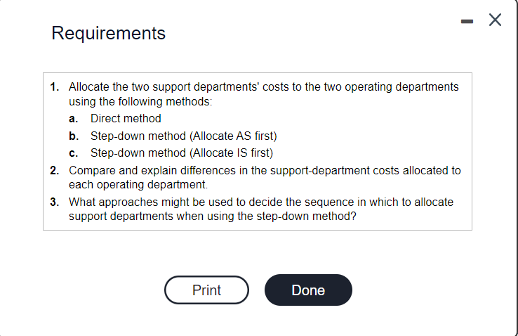 Data table 1 SUPPORT OPERATING 2 AS IS GOVT CORP