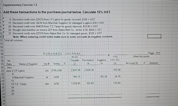 Supplementary Exercise 7 - 2 Add these