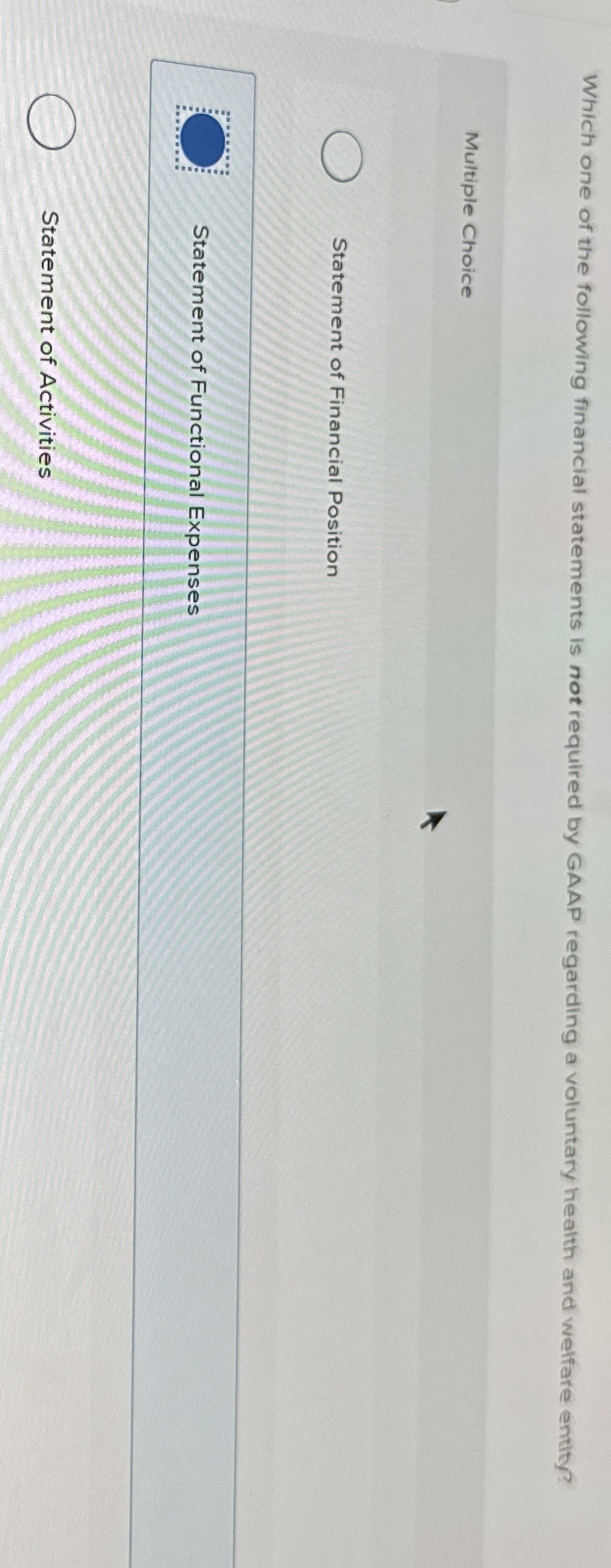 Which one of the following financial statements