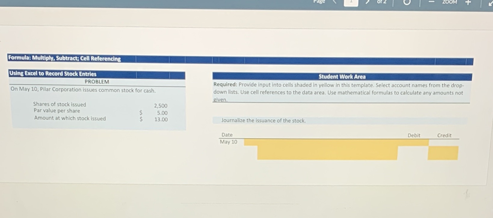 Of 2 ZOOM Formula: Multiply, Subtract; Cell