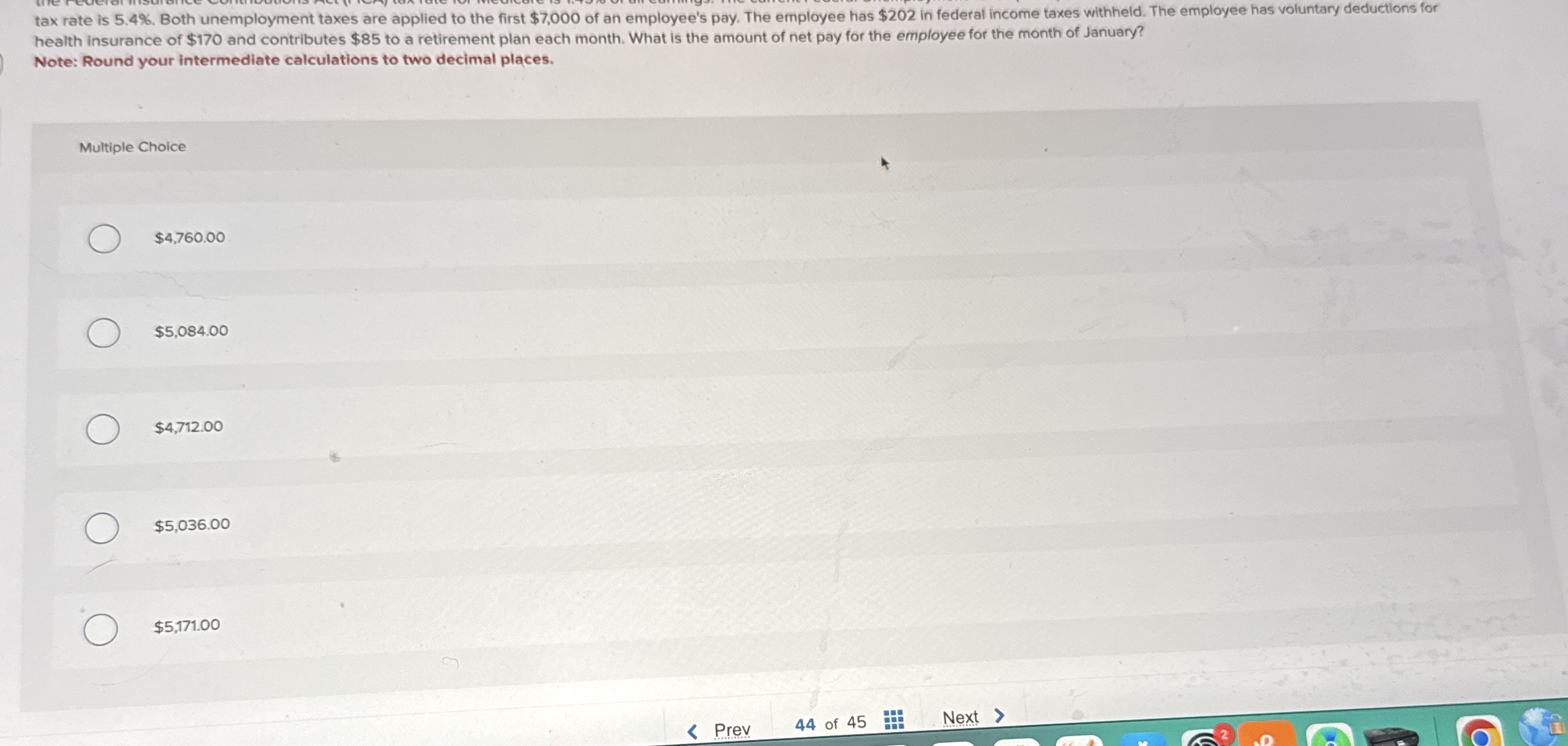 health insurance of $ 1 7 0 and contributes $ 8 5