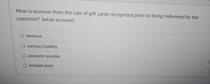 How is revenue from the sale of gift cards
