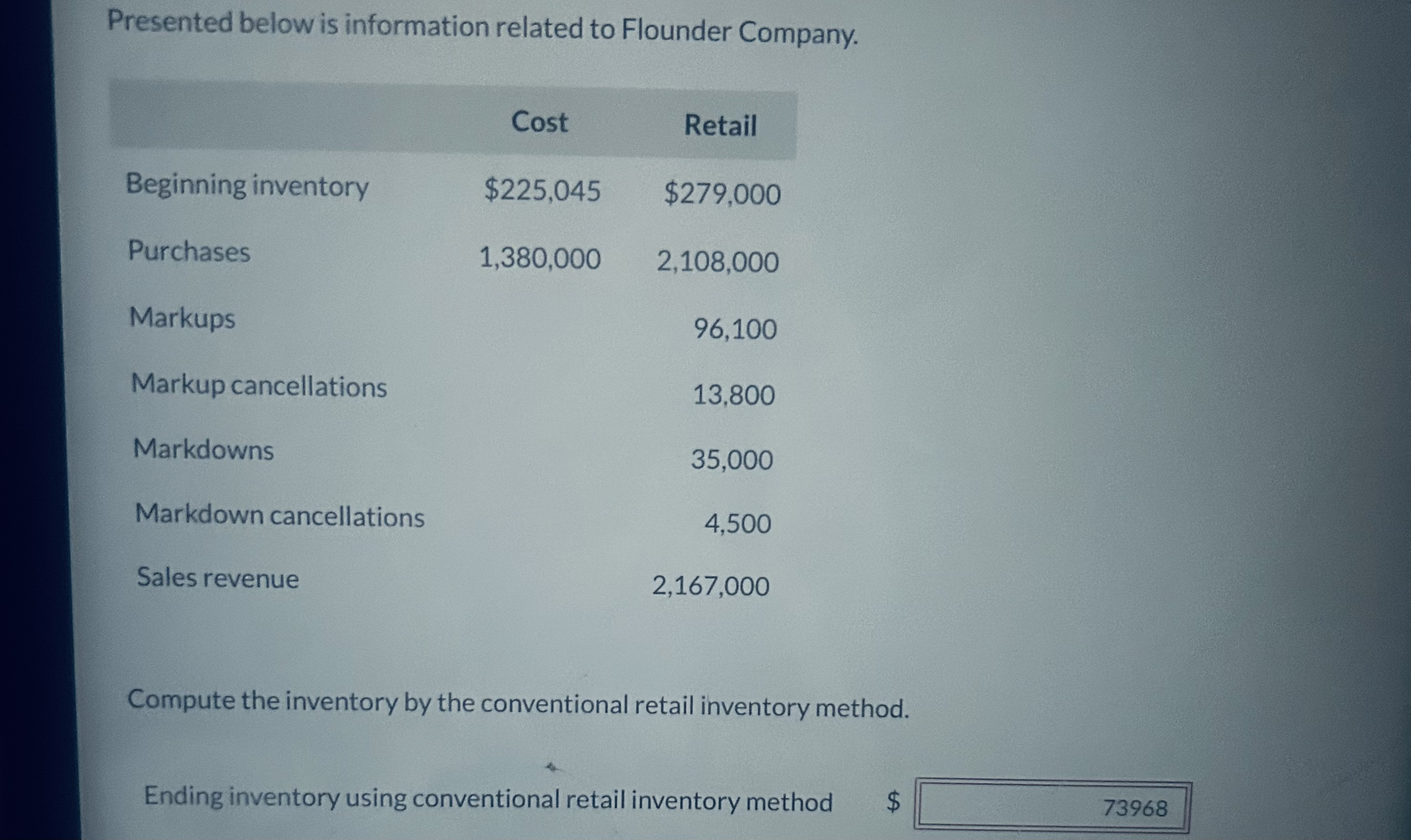 Presented below is information related to