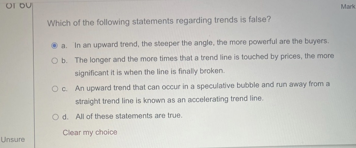 Mark Which of the following statements regarding