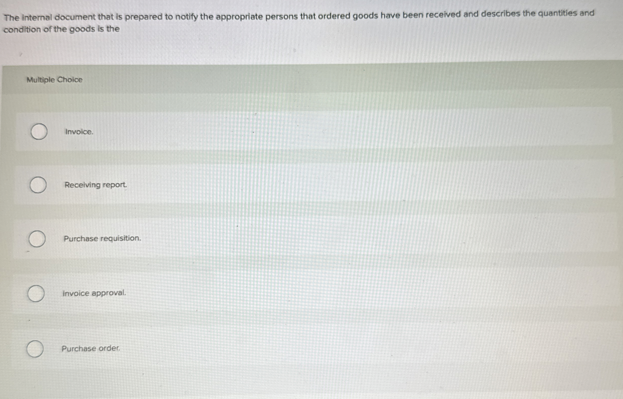 The internal document that is prepared to notify