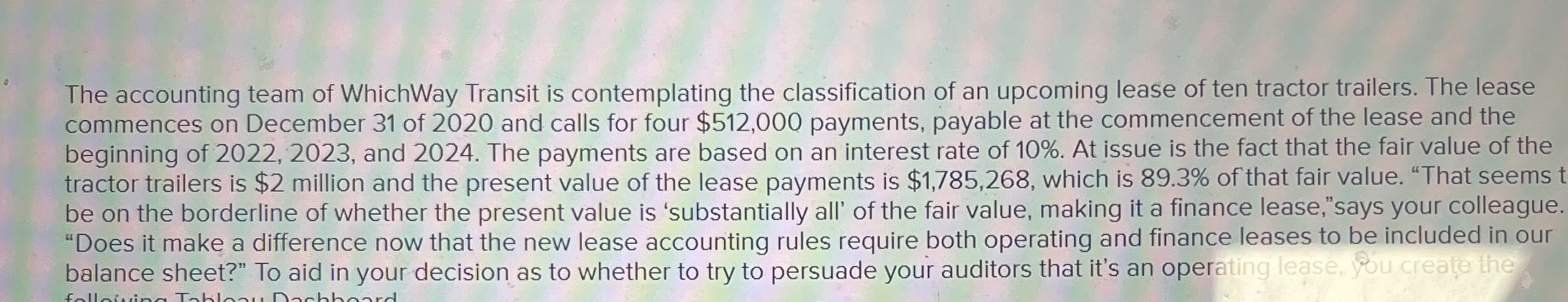 The accounting team of WhichWay Transit is