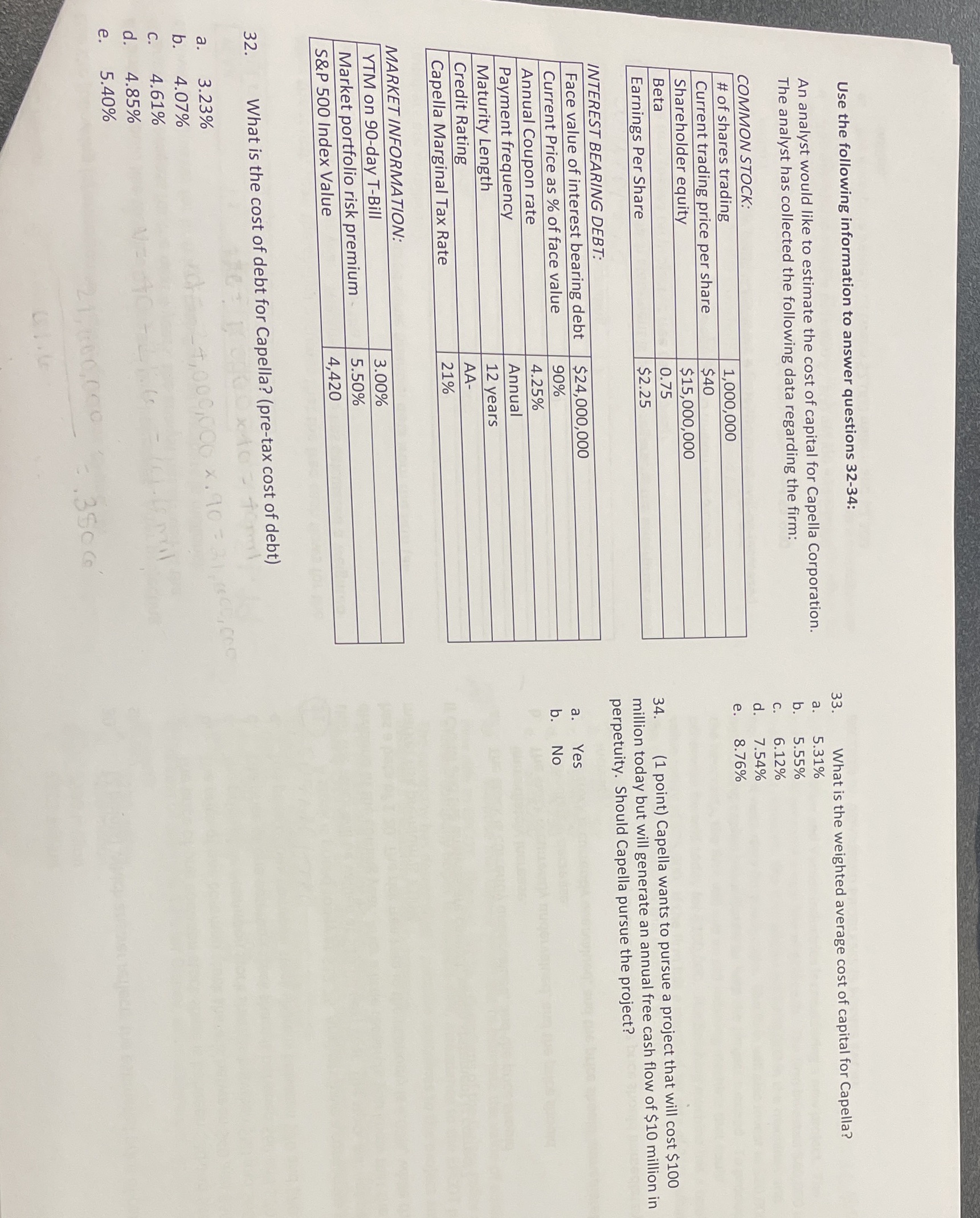 # 32,33,34 Use the following information to