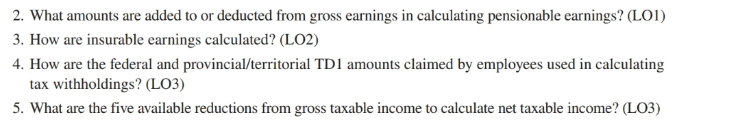 8. Employer-optional payroll deductions: (LO3) a)