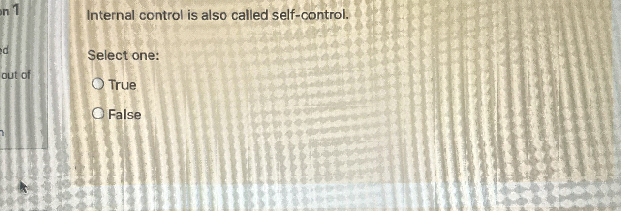 Internal control is also called self - control.