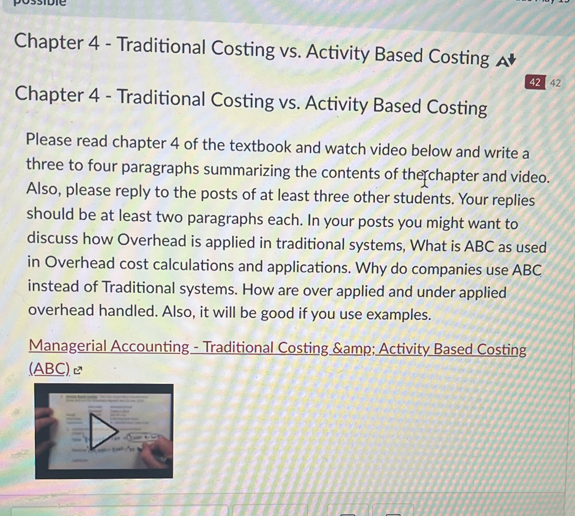 Chapter 4 - Traditional Costing vs. Activity