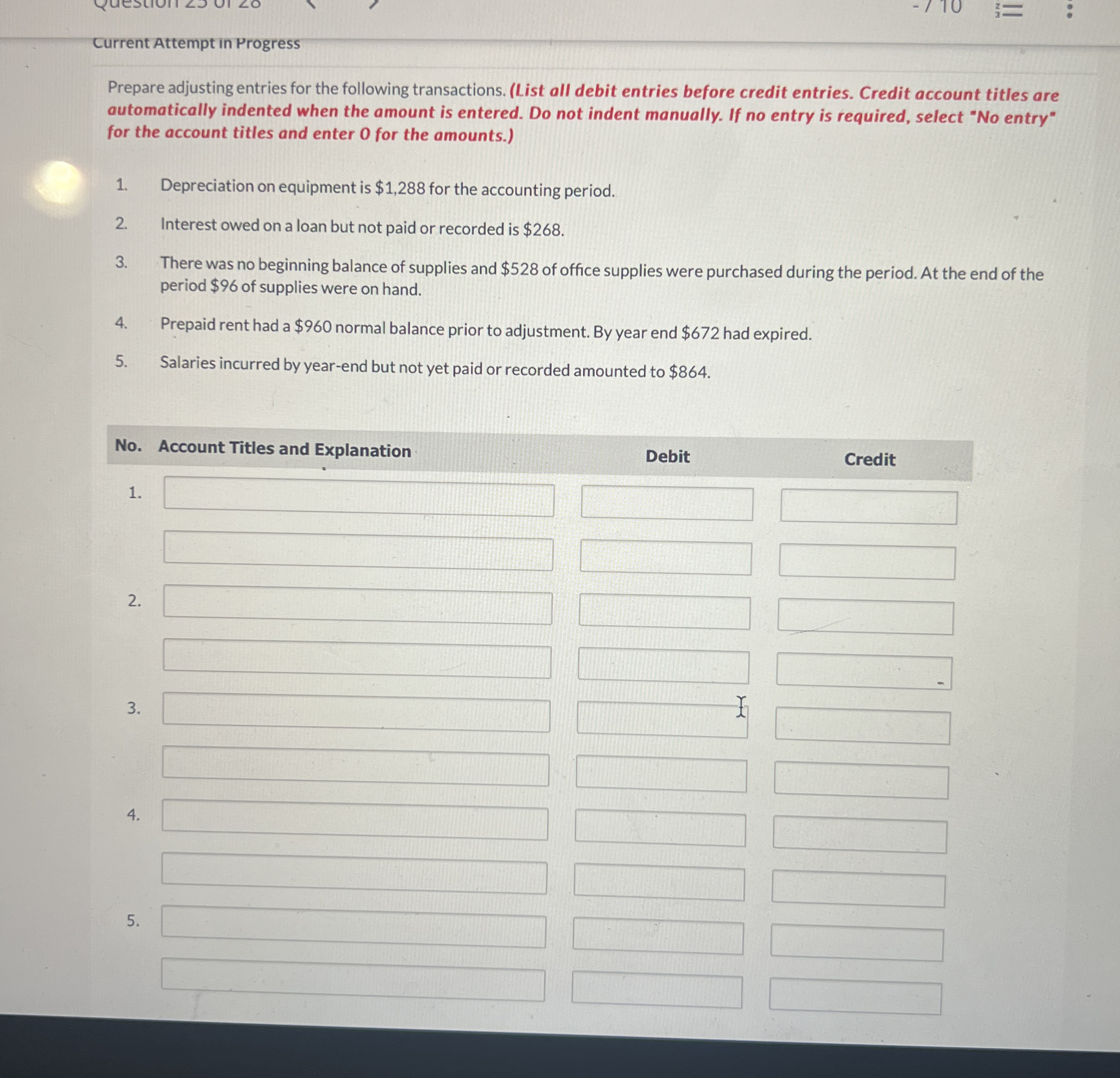 Urgent please help!!! Current Attempt in Progress