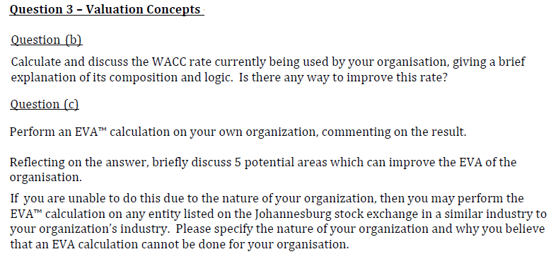 FINANCIAL MANAGEMENT Question 3 - Valuation