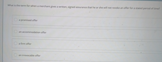 What is the term for when a merchant gives a