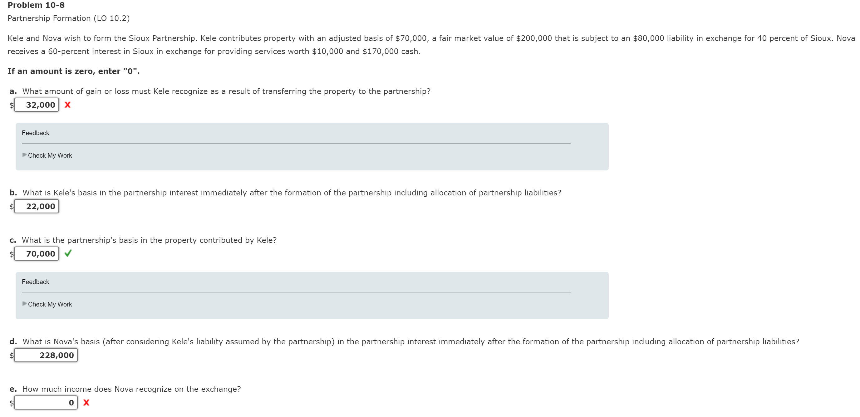Problem 1 0 - 8 Partnership Formation ( LO 1 0 .