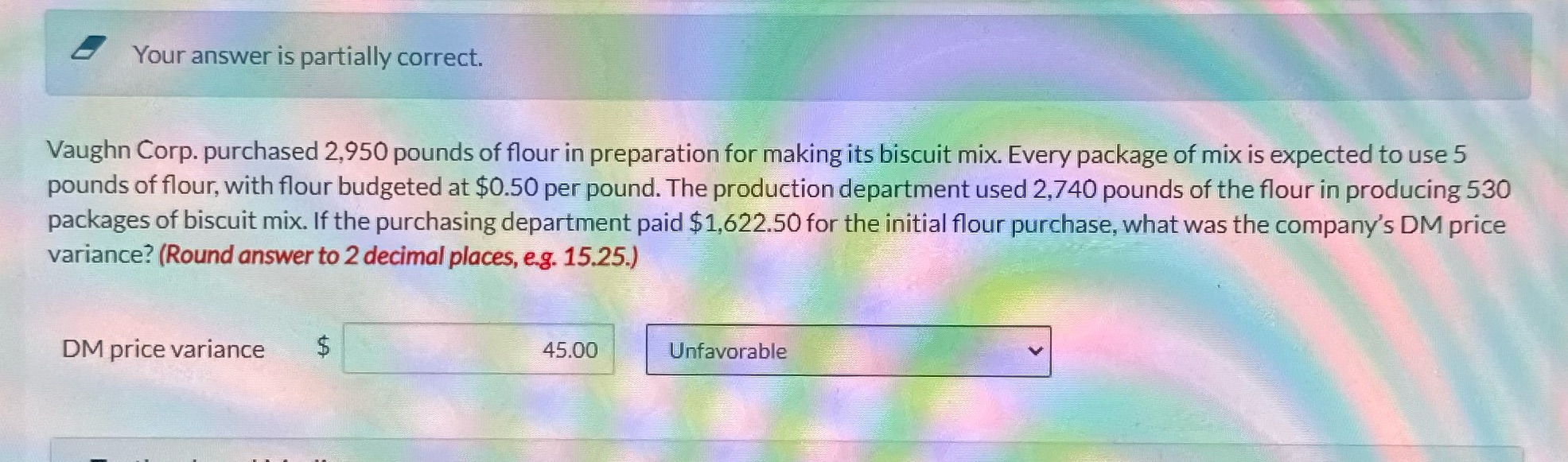 Keep getting same answer but says it's wrong?