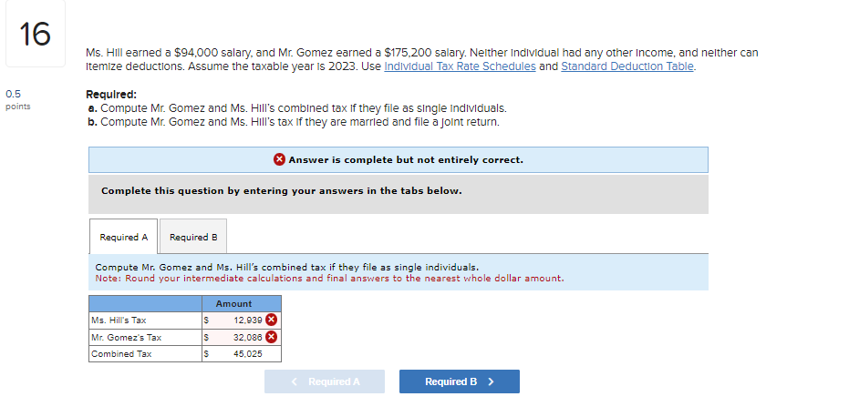 16 Ms. Hill earned a $94,000 salary, and Mr.