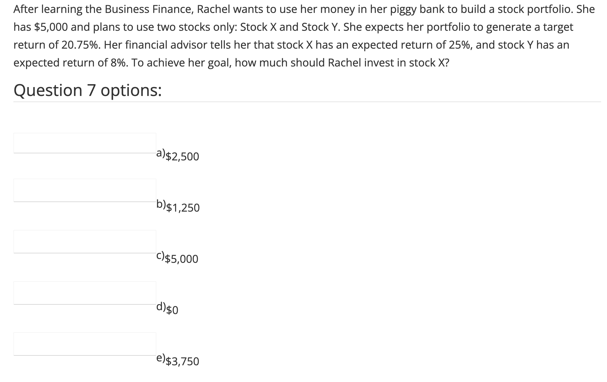 Nancy built a portfolio with two stocks only.
