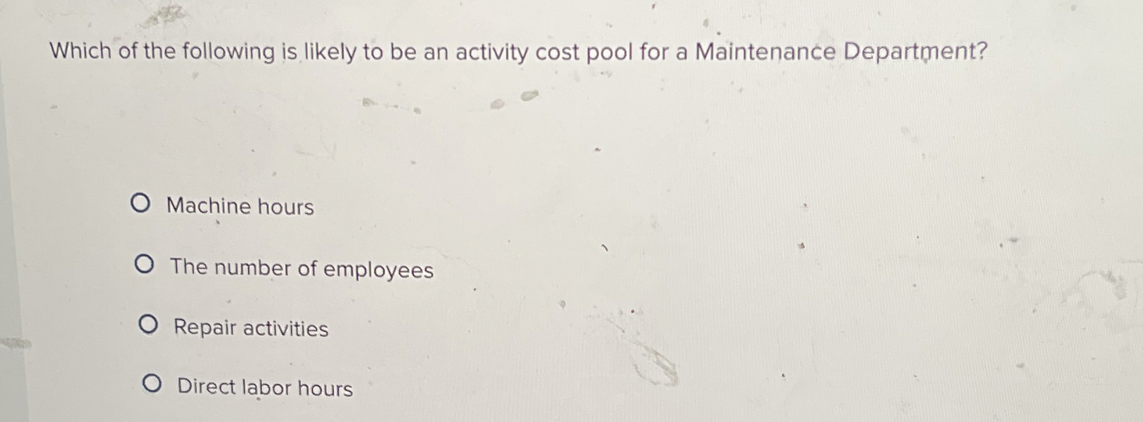 Which of the following is likely to be an