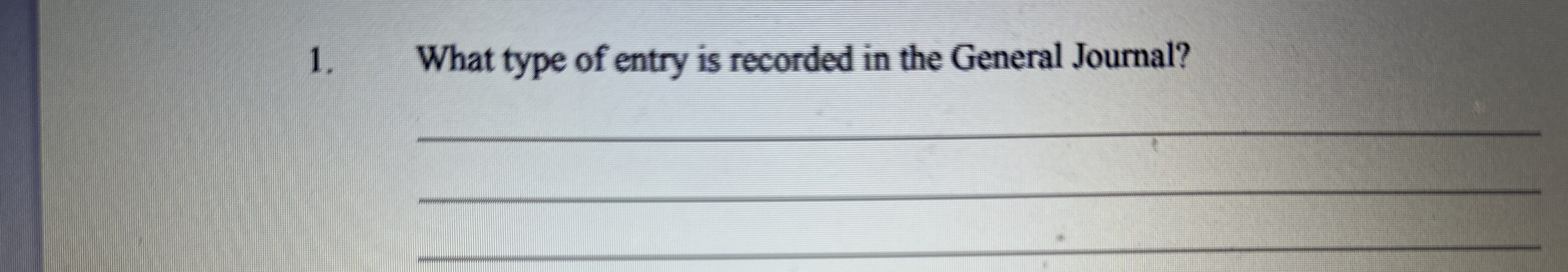 What type of entry is recorded in the General