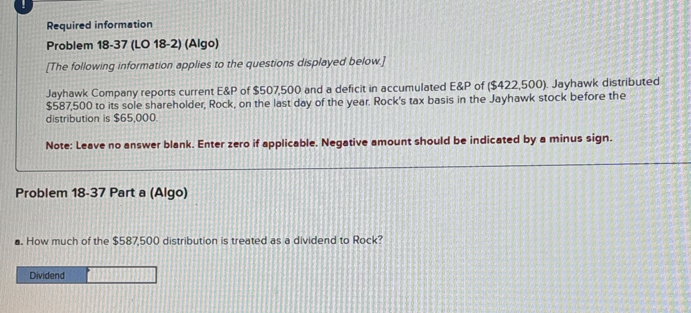 Required information Problem 1 8 - 3 7 ( LO 1 8 -