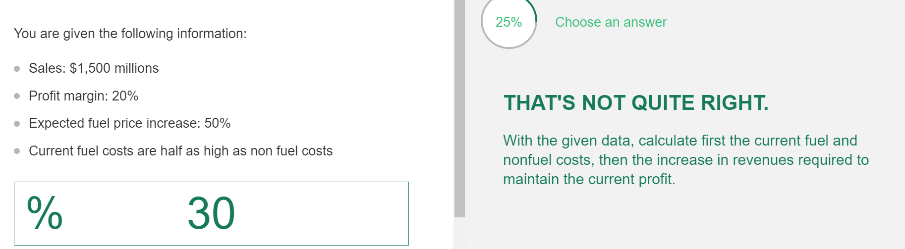 how much cost they should increase to maintain