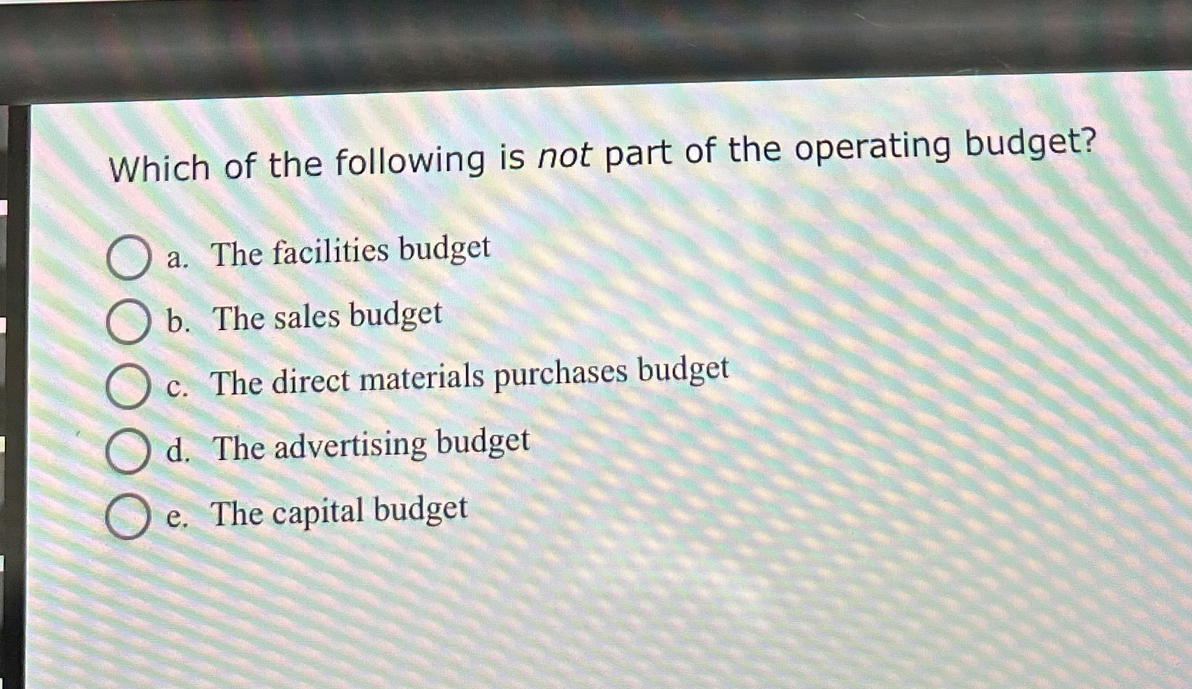 Which of the following is not part of the