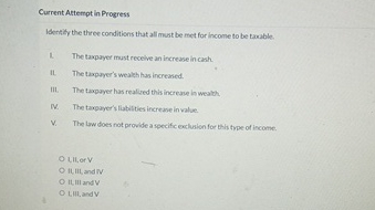Current Attempt in Progress Identify the three