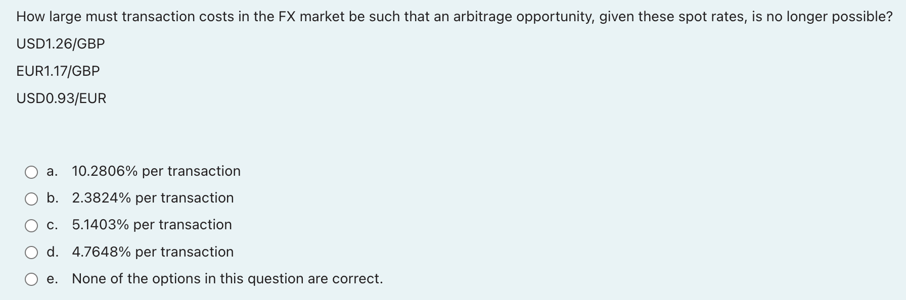 How large must transaction costs in the FX market