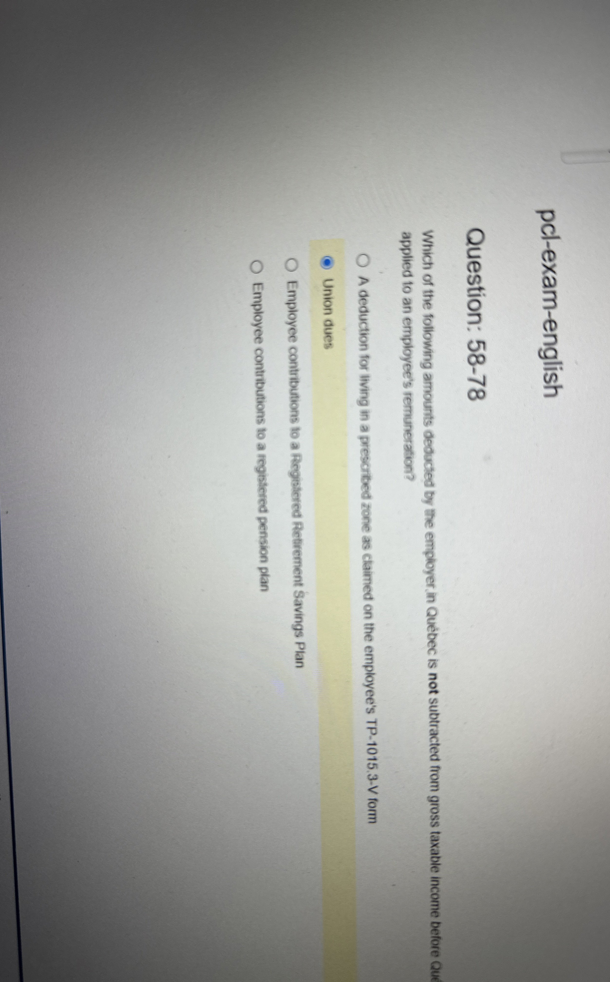 pcl - exam - english Question: 5 8 - 7 8 Which of