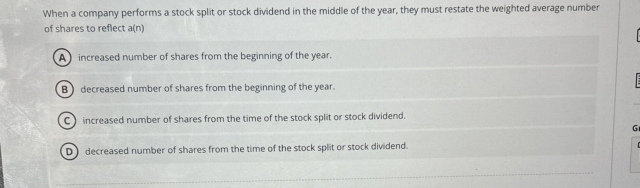 When a company performs a stock split or stock