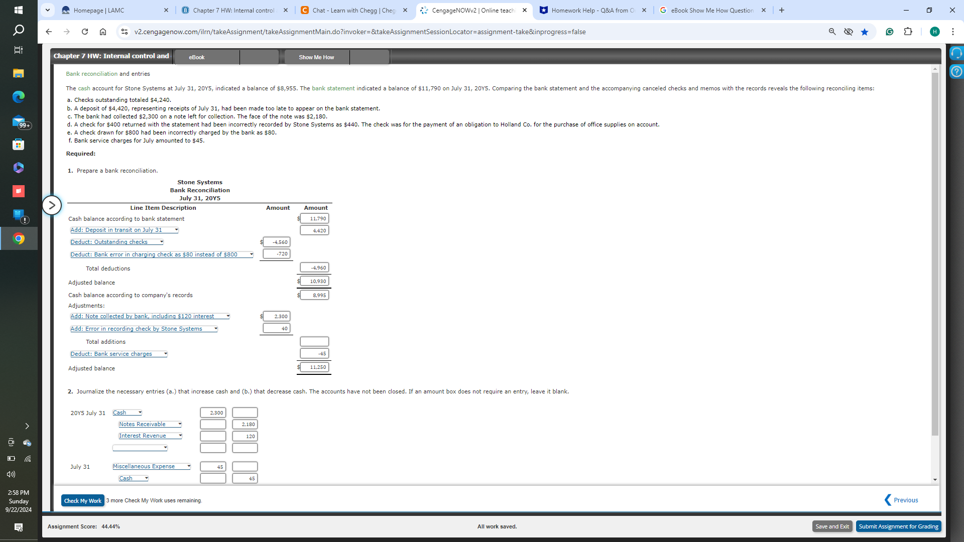 v Homepage | LAMC * 1 Chapter 7 HW: Internal