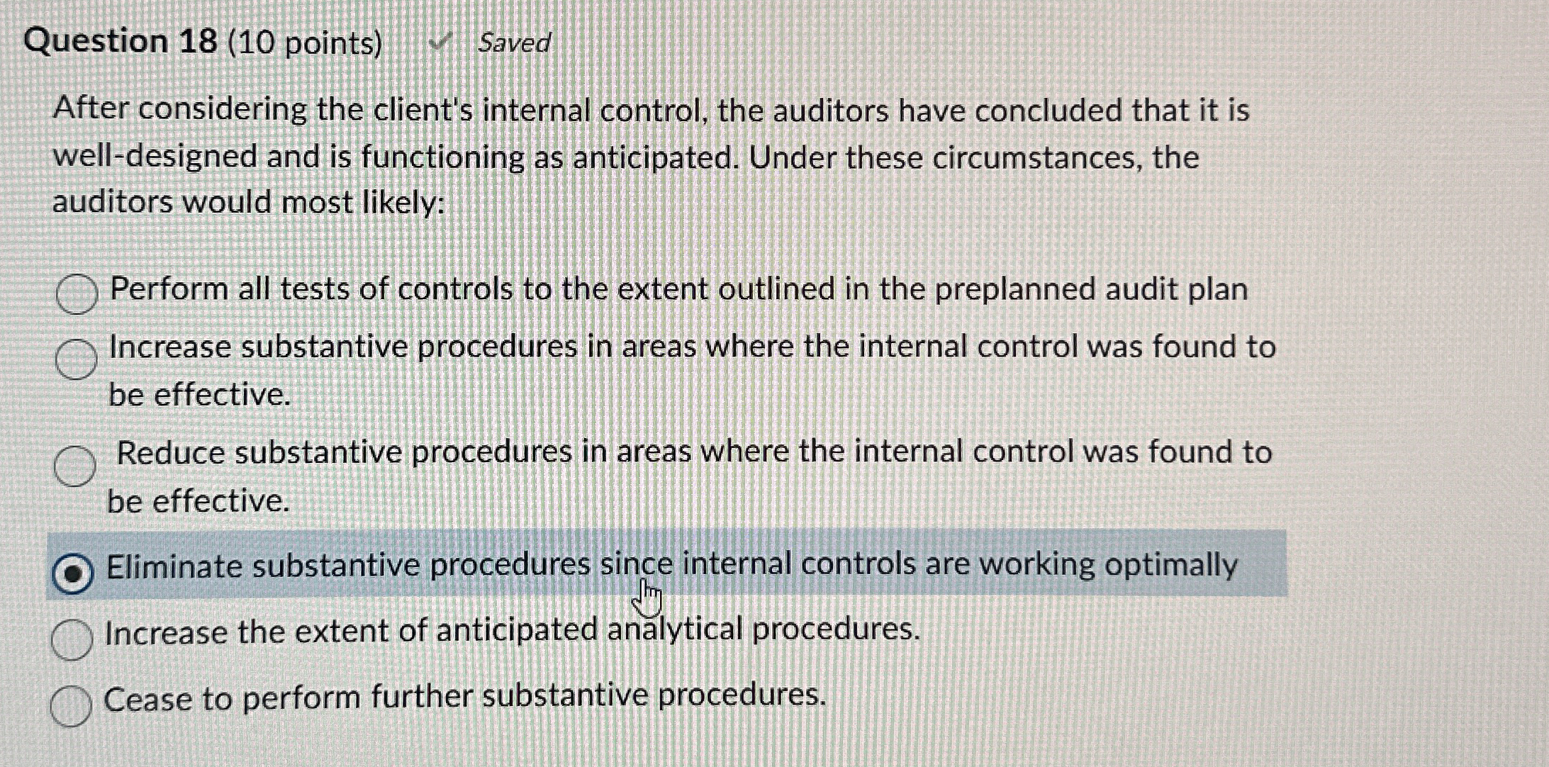 Question 1 8 ( 1 0 points ) 1 Saved After