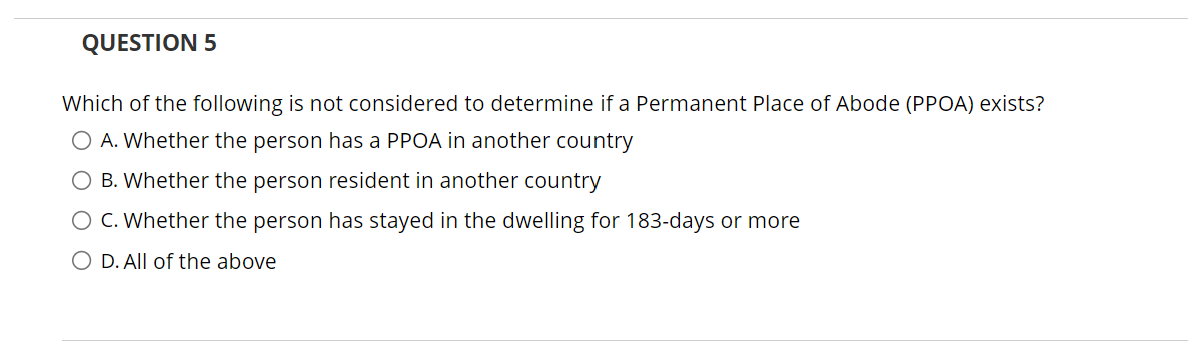 QUESTION 1 Unless there is a specific provision