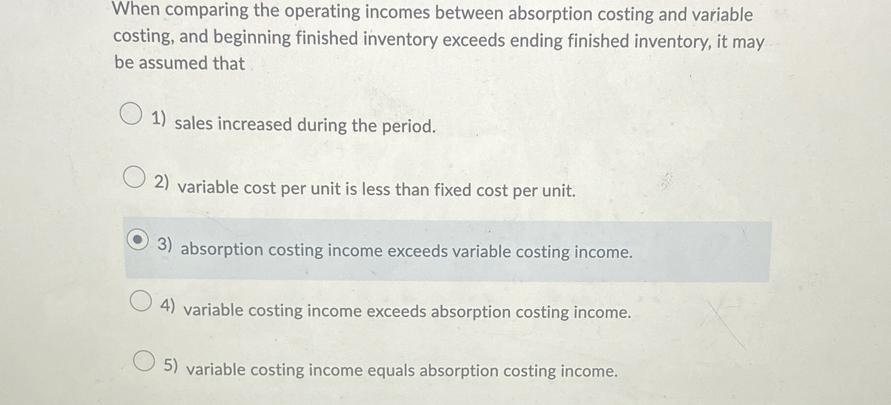 When comparing the operating incomes between