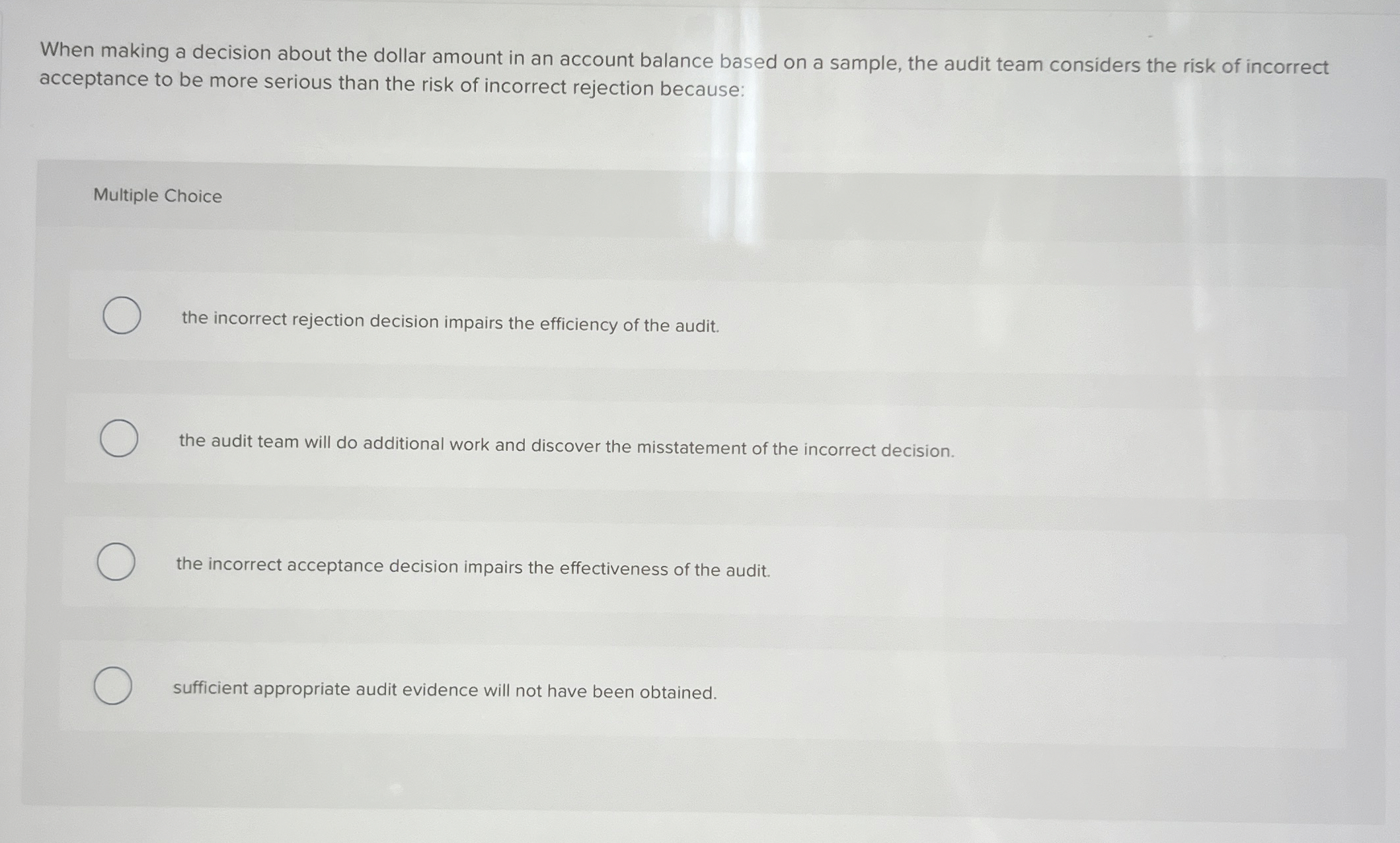 When making a decision about the dollar amount in
