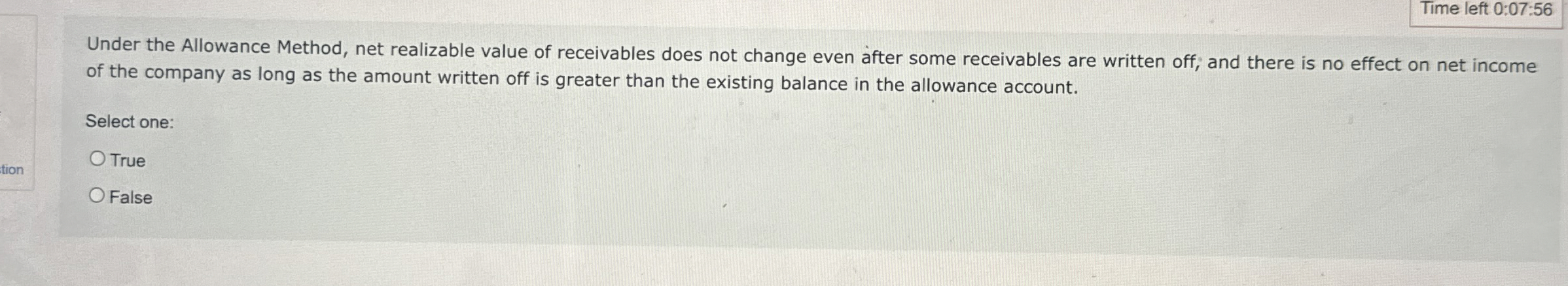 Time left 0 : 0 7 : 5 6 Under the Allowance