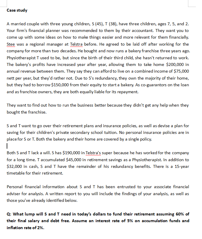 'C ase st udy A married couple with three