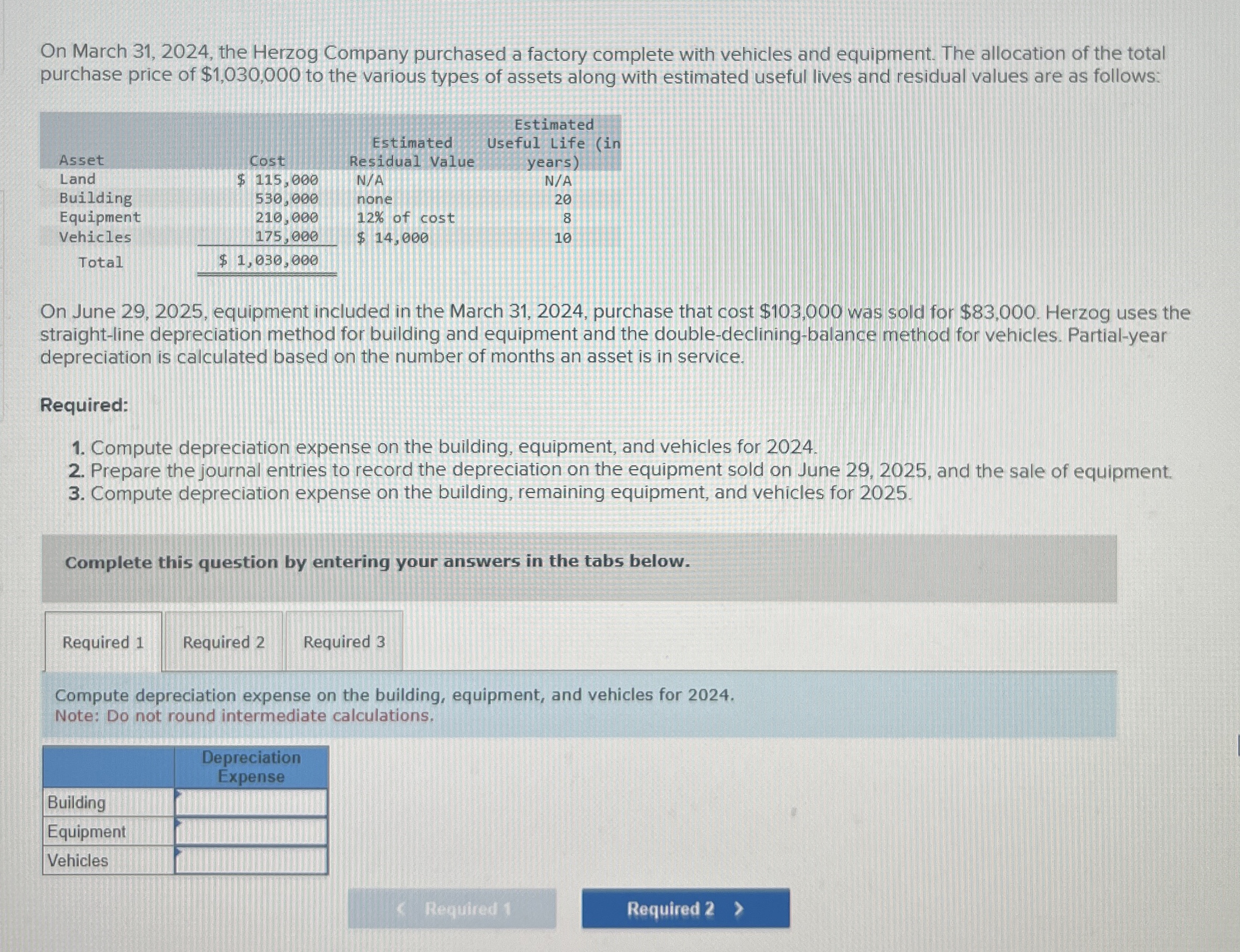 On March 3 1 , 2 0 2 4 , the Herzog Company