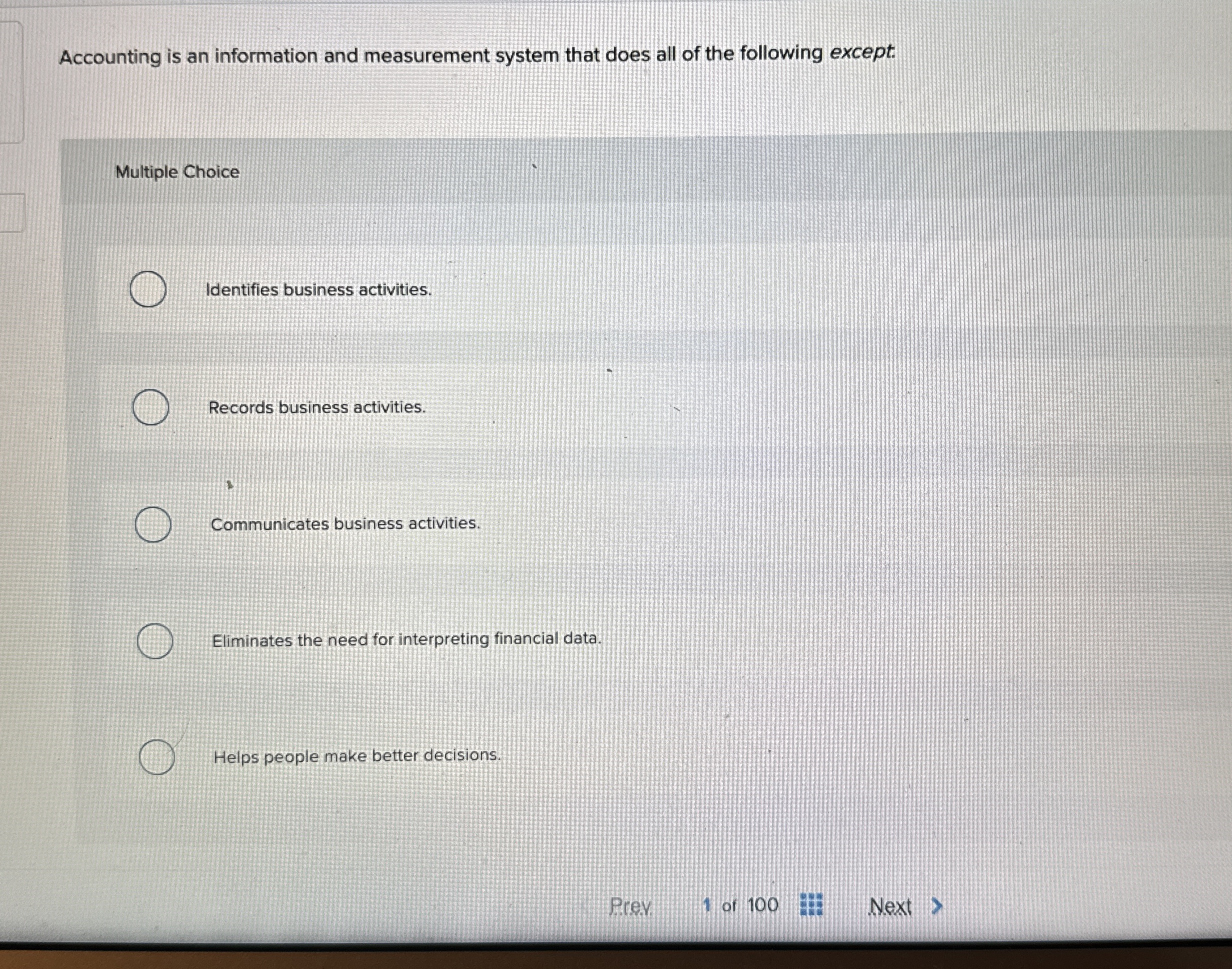 Accounting is an information and measurement