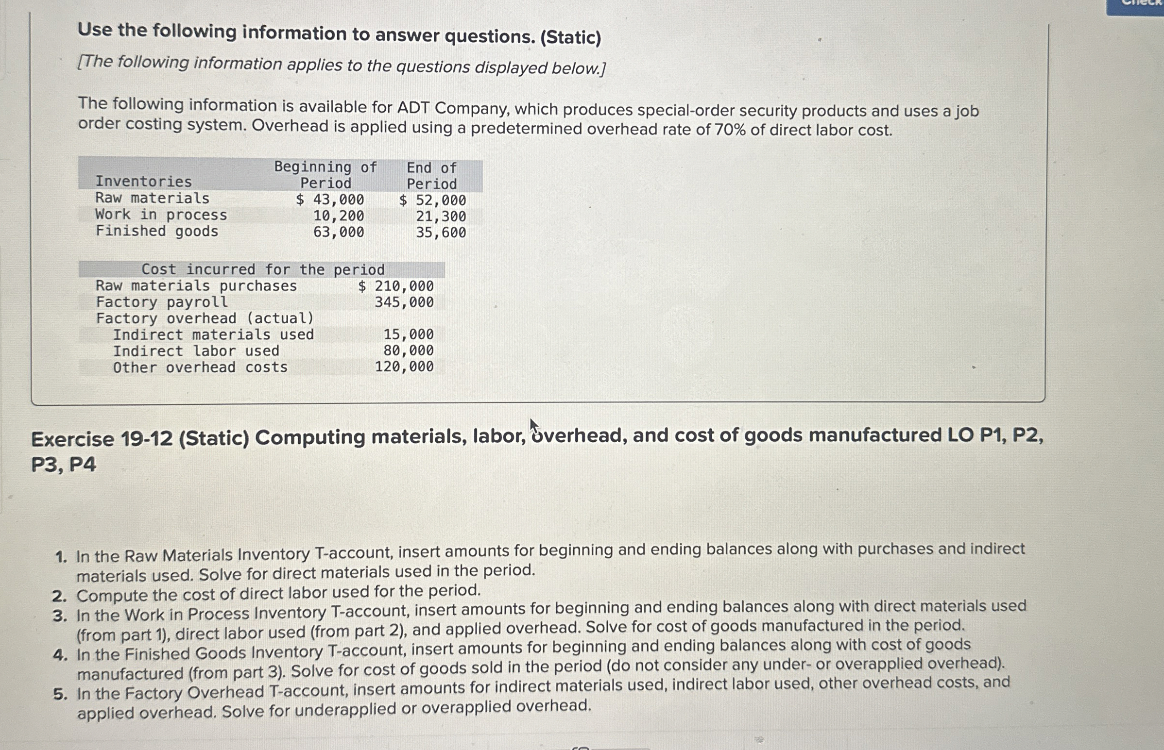 Use the following information to answer