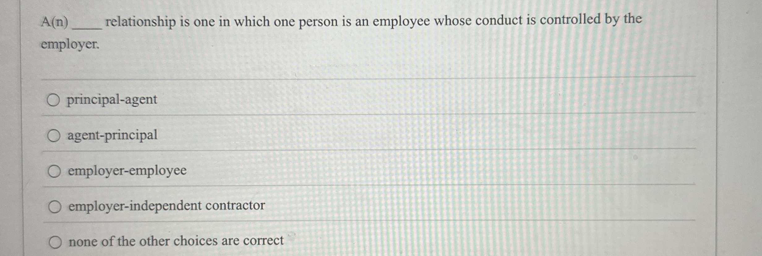 A ( n ) q , relationship is one in which one