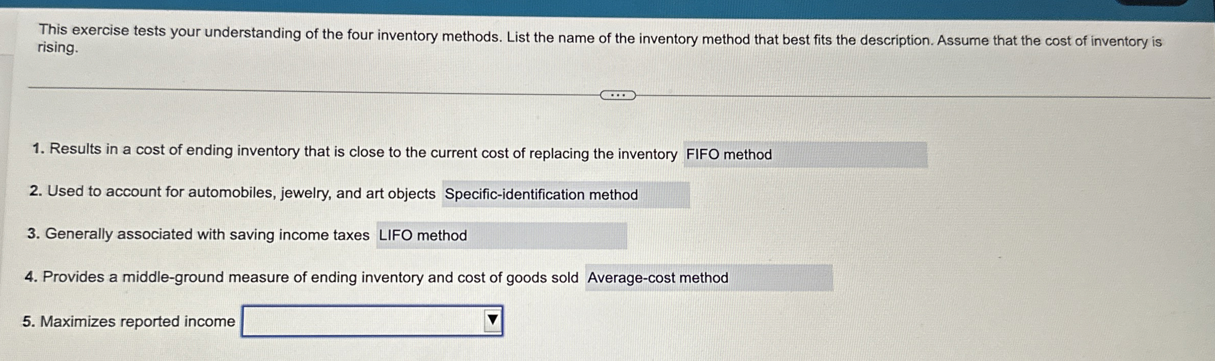 This exercise tests your understanding of the